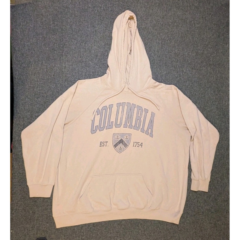 Columbia University NCAA Hoodie 1754 Mens 3XL Pullover Peach College Sweatshirt - Picture 1 of 9